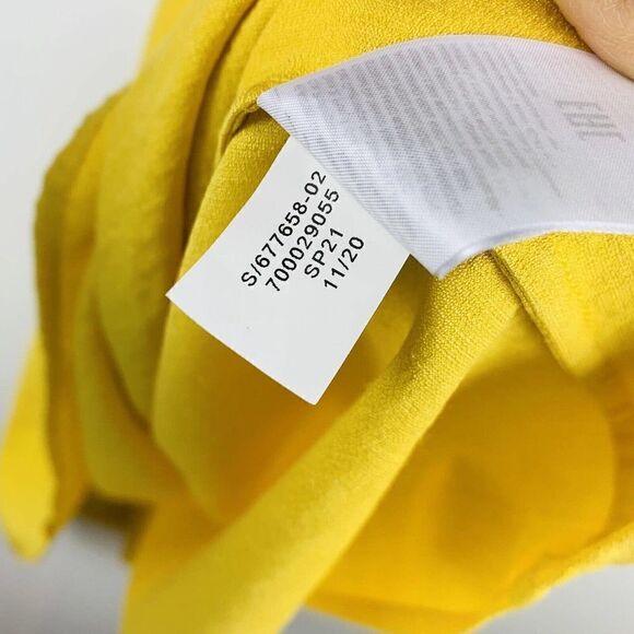 Banana Republic Halter Midi Dress Banana Yellow 677658 Crepe Pockets - Picture 7 of 9